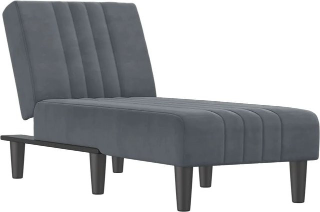 vidaXL Chaiselongue Modell 3 aus Samt in Dunkelgrau, B/T/H: 140 x 70 x 110 cm - Bild 1