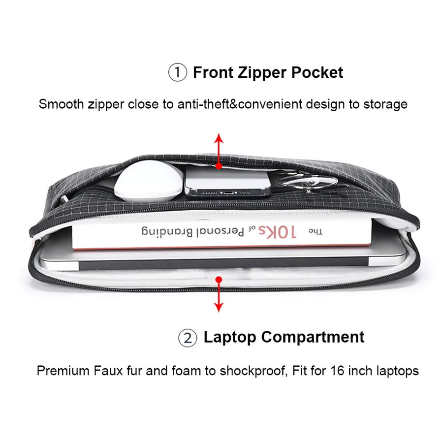 Cingrow Laptop-Hülle für MacBook Pro 14 Zoll (40,6 cm), stoßfeste Computer-Schutztasche für Dell, Lenovo, HP und Acer, erhältlich in Schwarz und Weiß - Bild 5