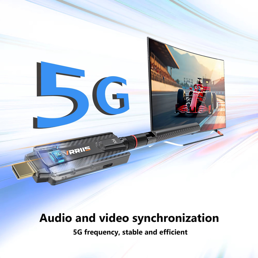 Vrriis Drahtloser HDMI Video Sender und Empfänger Extender mit 5G Wifi für TV, Laptop und Projektor, Schwarz, Reichweite 200 m - Bild 2
