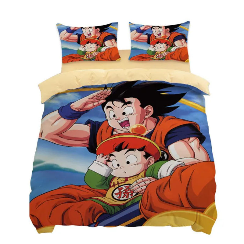 Binchi Fitness Dragon Ball Bettwäsche-Set mit Goku Super Saiyan Motiv, 2-teilig, Mehrfarbig, B/H: 135 x 200 cm - Bild 2