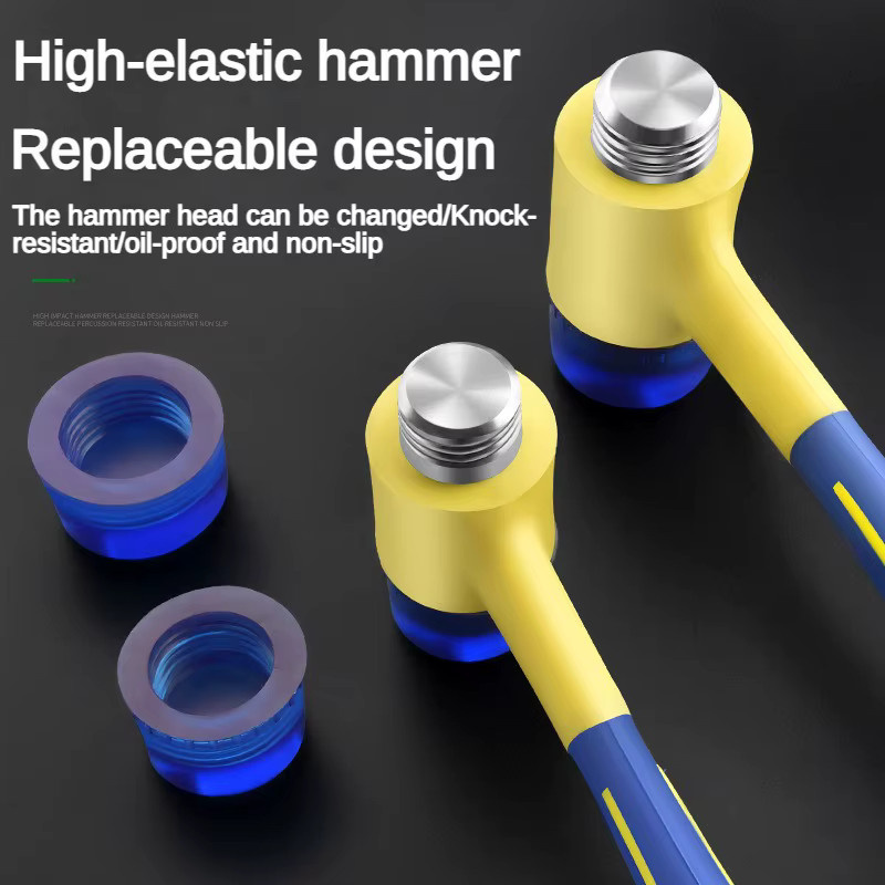 Baolian Installationshammer mit abnehmbarem Kopf und Gummigriff, isoliert, Doppelkopfhammer für Installationsarbeiten, 25 mm bis 45 mm - Bild 2