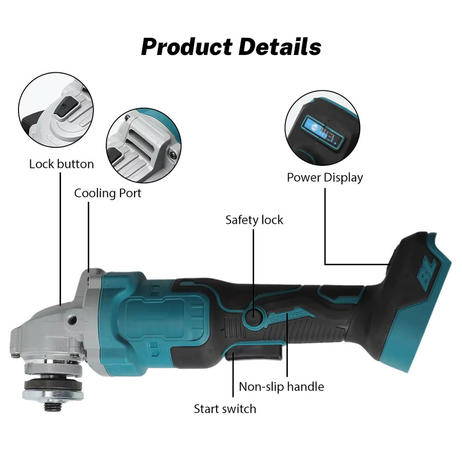 Makita LXT Bürstenloser Akku-Winkelschleifer 125 mm für 18V Akkus zum Schneiden, Schleifen und Polieren von Metall und Stein - Bild 3