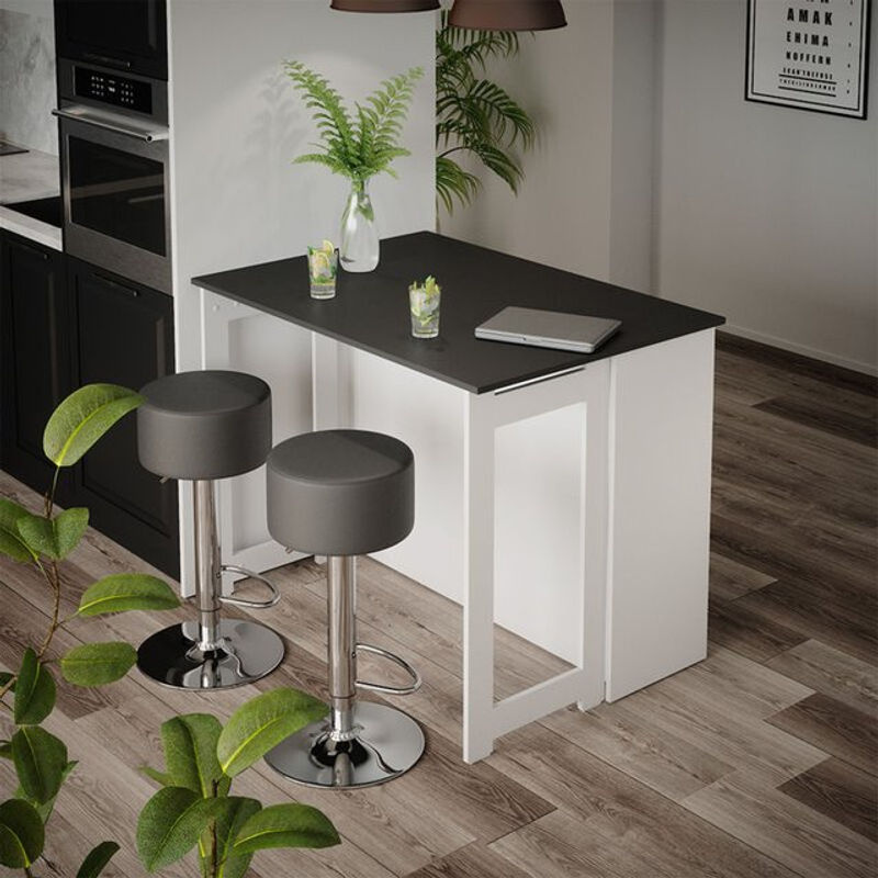Vicco Bartisch Dominic in Weiß Anthrazit mit offenen Fächern und Tür für Esszimmer und Küche B/T/H: 116 x 37 x 271,9 cm - Bild 2