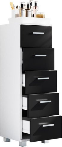 VCM Schubladenschrank Zalo M in Schwarz, B/H/T: 30 x 94 x 30 cm - Bild 1