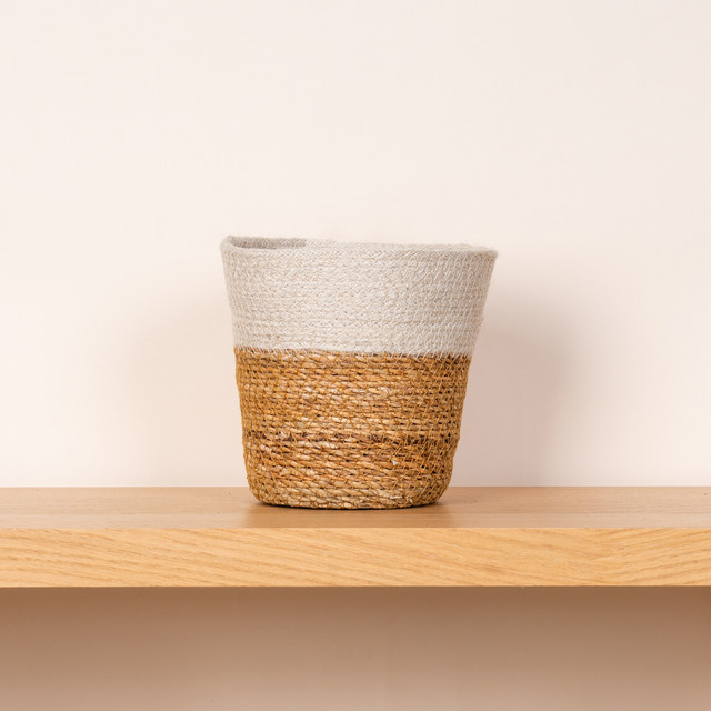 Seegras Korb von BLUME2000 in Beige/Natur für den Tisch, Durchmesser: 18 cm - Bild 1