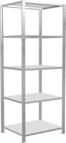 Schulte Grundregal Steckregal MULTIplus150 mit 5 Fachböden und Kreuzstrebe, Farbe: Lichtgrau, H x B x T: 200 x 75 x 60 cm - Bild 1