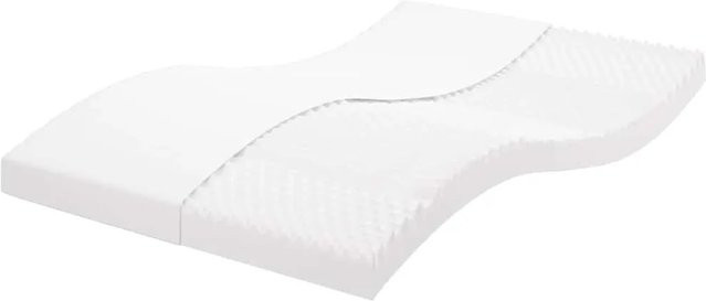 vidaXL Schaumstoffmatratze aus PU-Schaumstoff in Weiß mit abnehmbarem Bezug, B/T/H: 120 x 210 cm - Bild 1