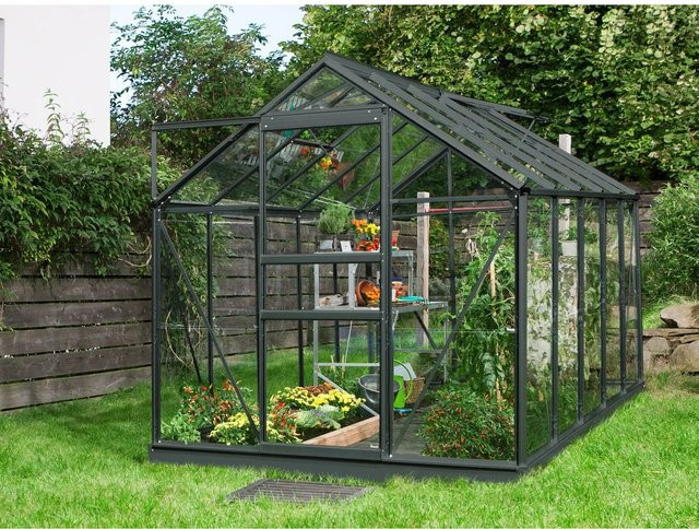 Vitavia Gewächshaus Venus 6200 in Schwarz mit 6,2 m² Fläche, ESG-Glas und Schiebetür - Bild 1