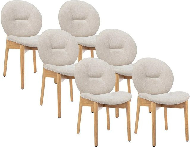 Vente-unique Isadio Stuhl aus Stoff und Kautschukholz in Beige mit einer Breite von 50,5 cm - Bild 1