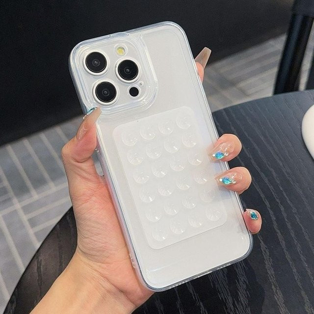 Tuiying002 Stoßfeste Handyhülle mit 3D Saugnapfhalter für iPhone 11 bis iPhone 17 Pro Max, Transparent - Bild 1