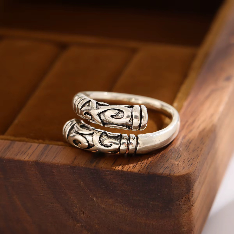 Ring 925 Sterling Silber, Gold, Wukong Wolke Muster, Damen - Bild 3