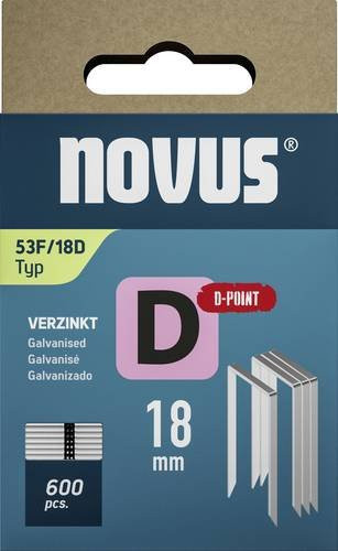 Novus Tools Flachdrahtklammern Typ 53F, silber, 600 Stück, Länge: 18 mm, Breite: 11,3 mm - Bild 1