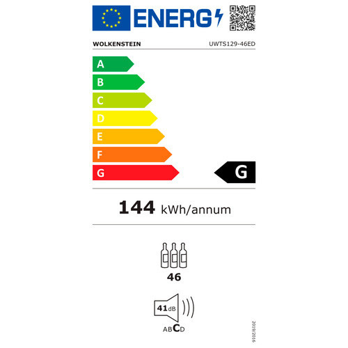 Wolkenstein Weintemperierschrank UWTS129-46ED Unterbaugerät mit 2 Temperaturzonen, Schwarz, B/H/T: 59,5 x 82 x 57 cm - Bild 2