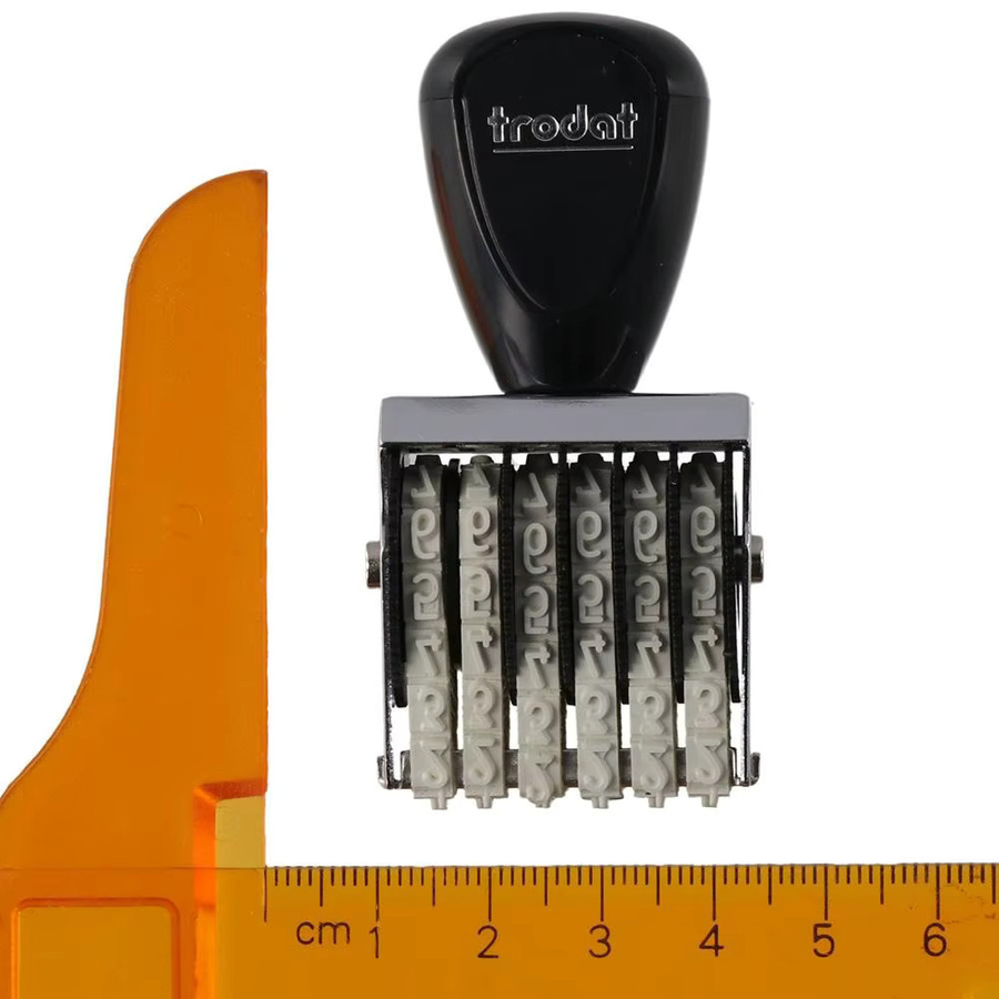 Personalisierter Rollerstempel für Zahlen mit 4, 6 oder 8 Ziffern in Schwarz aus Kunststoff - Bild 2