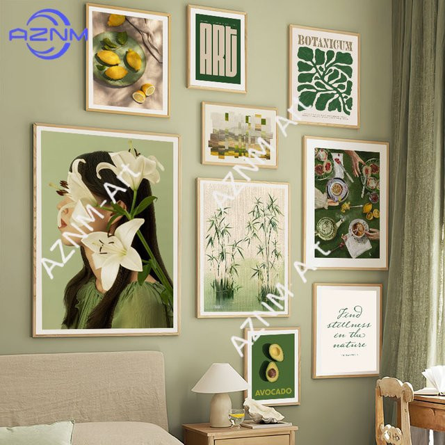 KAYOU Leinwandgemälde Mädchen-Lilie und Frühlingslandschaft in Mehrfarben als nordische Wandkunst für dein Wohnzimmer - Bild 1