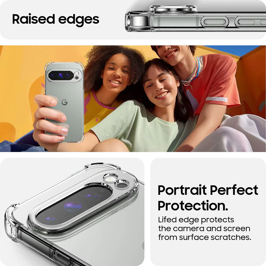 Stoßfeste Silikonhülle in Militärqualität für Google Pixel 10 Pro XL 10A 9 9A 8 8A 7 7A 6 6A in Transparent - Bild 6