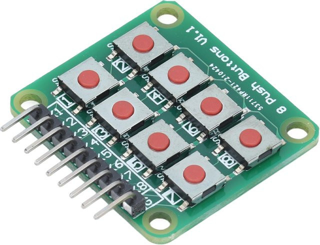 Sonoff Tastenmodul Tastaturplatine 2x4 Matrix mit 8 Mikroschaltern in Grün für Einchip-Mikrocomputer - Bild 1