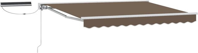 vidaXL Elektrische Ausziehbare Markise Taupe mit Semi-Cassette aus Aluminium und Polyester, Breite: 450 cm, Tiefe: 300 cm - Bild 1