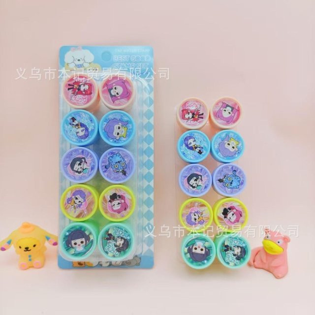 10er Set selbstfärbende Stempel von Discover Intime mit 10 Fantasy-Designs in Mehrfarbig für Kinder - Bild 1