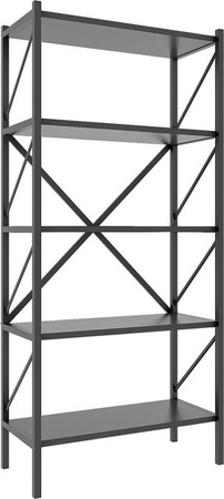 VCM Standregal Insasi aus Holz und Metall im Industrial Design, Anthrazit, B/T/H: 66 x 34 x 160 cm
