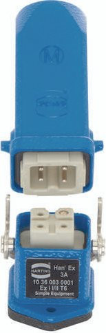 HARTING Steckverbinder-Set 10360030001 in Blau mit 3 + PE Polen - Bild 1