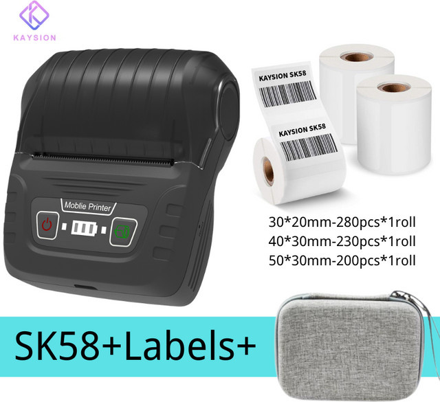 KAYSION Mini-Etikettendrucker – Tragbarer Bluetooth Thermo-Drucker für selbstklebende Aufkleber und Preisschilder - Bild 1