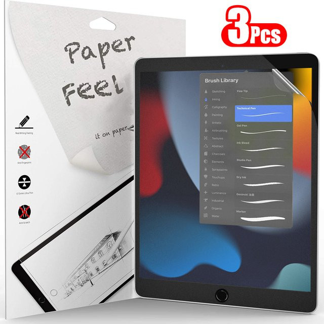 3-teiliges Display-Schutzfolie mit Papiergefühl für Apple iPad Pro, Air und Mini, transparent - Bild 1