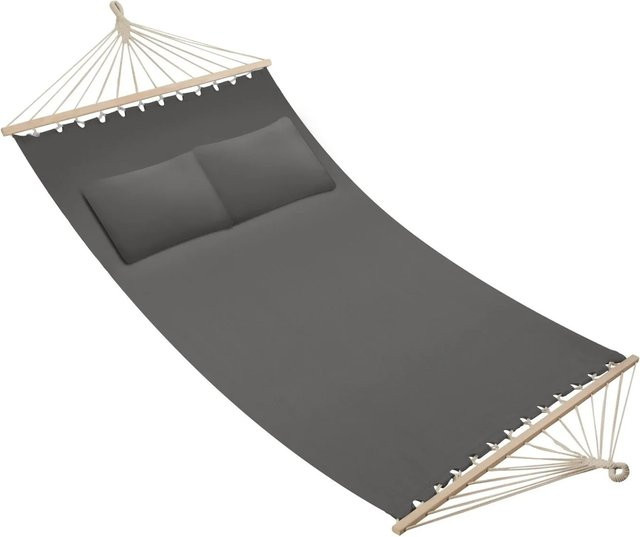 tectake Hängematte Eden für 2 Personen mit Spreitzstäben aus Hartholz in Grau, B/T/H: 325 x 150 x 250 cm - Bild 1