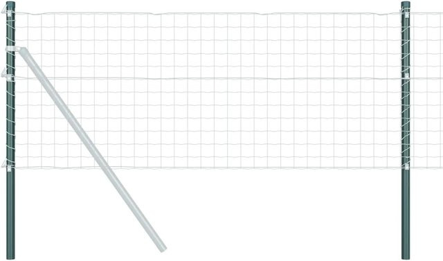 vidaXL Zaunpfosten Set aus pulverbeschichtetem Stahl in Grün, 12 Stück, Höhe: 120 cm - Bild 1