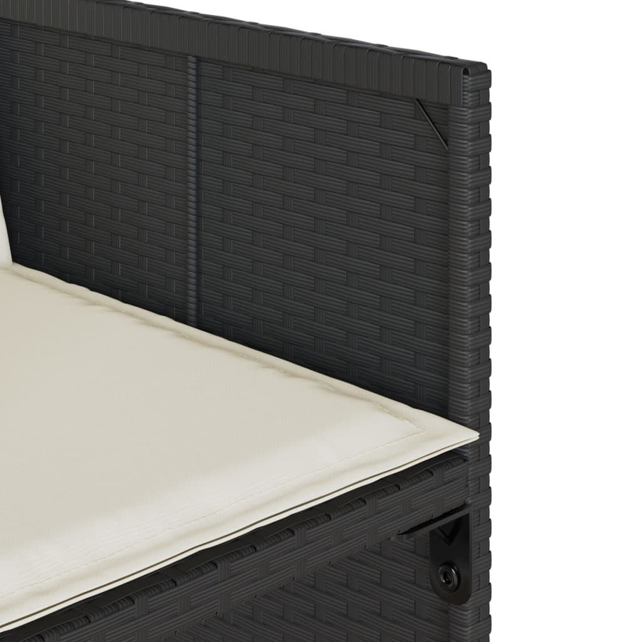 vidaXL 5-tlg Gartenmöbel-Set aus Akazienholz und Poly-Rattan in Schwarz und Braun mit Kissen - Bild 5