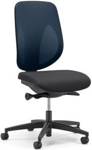 Giroflex Bürostuhl 353 ohne Armlehnen in Blau/Schwarz mit Auto-Synchronmechanik, Muldensitz und 3D-Netz-Rückenlehne - Bild 1