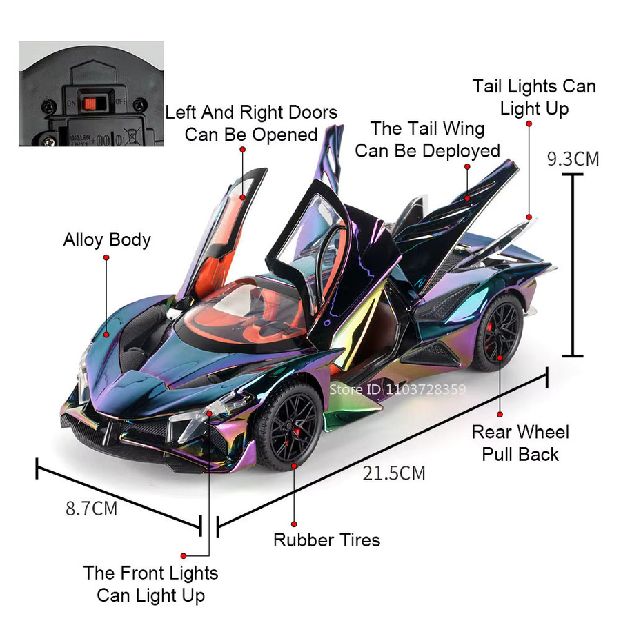 RMZ city Vision GT Apollo EVO Modell, Sportwagen, 1:24, mit Licht und Sound - Bild 5
