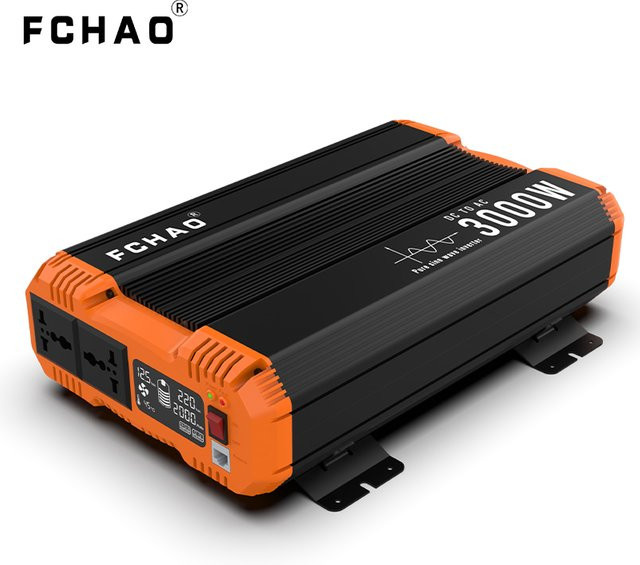 FCHAO Reiner Sinus-Wechselrichter mit LCD-Display für Camping und Wohnmobil, Stromwandler von 12 V, 24 V oder 48 V auf 220 V / 230 V - Bild 1