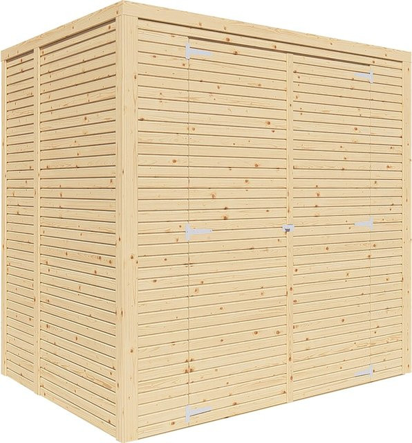 Bertilo Holz-Gartenhaus Box 2 in Natur Braun B: 208 cm, T: 157 cm - Bild 1