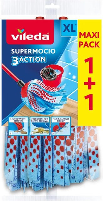 Vileda SuperMocio 3x Action Velour Ersatzmopp 2er-Pack - Bild 2