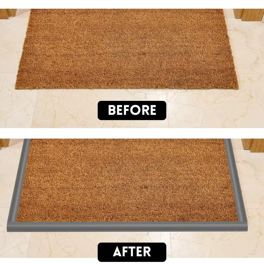 Hochwertiger PVC Teppichkanten-Zierstreifen als flexibler Bodenübergangsstreifen und Kantenschutz, Länge: 2 m, Farben: Schwarz und Grau - Bild 3