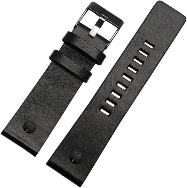 Diesel Uhrenarmband Echtleder, Schwarz, Herren, 28 mm - Bild 1