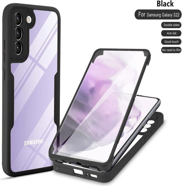 Stoßfeste 360 Grad Vollschutzhülle für Samsung Galaxy A51 A52 A72 A71 S22 Ultra Plus A12 A10 A22 A33 A02S A21S A11 in Schwarz - Bild 1
