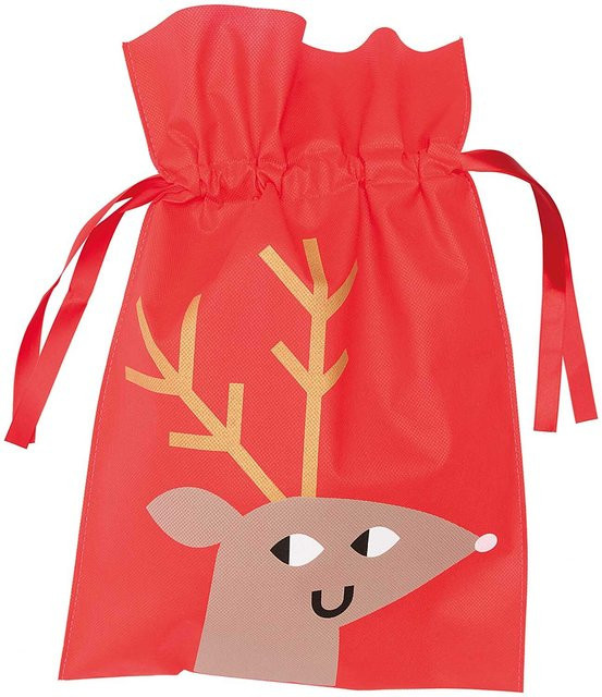 Rico Design Paper Poetry Geschenktüte Rentier in Rot, B: 30 cm, H: 45 cm - Bild 1