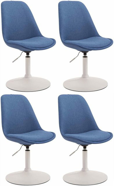 CLP 4er Set Esszimmerstühle Maverick aus Stoff, höhenverstellbare Drehstühle mit Trompetenfuß in modernem Design - Bild 1