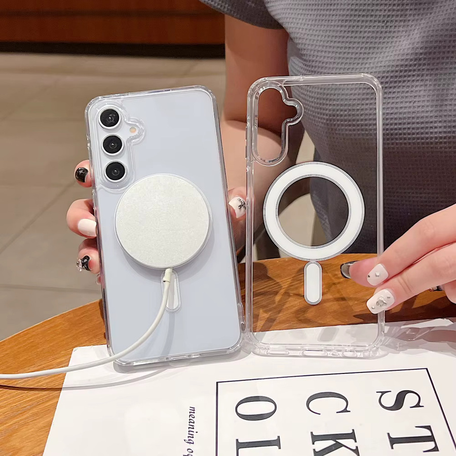Transparente magnetische MagSafe Schutzhülle für Samsung Galaxy S26 Ultra, S25 FE, A56 und A55 mit kabelloser Ladefunktion und stoßfestem Design - Bild 2