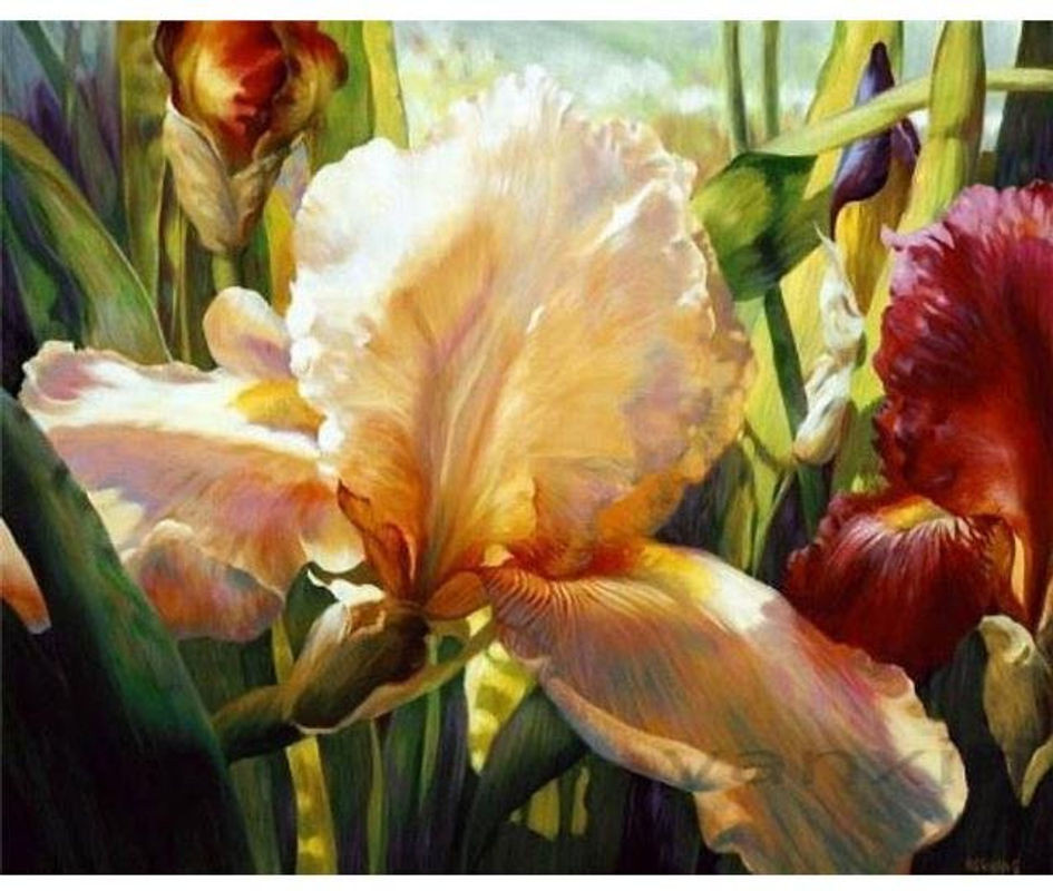 FIYO Diamond Painting Wanddeko Blumen und Früchte 5D Mosaik Bild, mehrfarbig, B/H: 20 x 30 cm - Bild 1