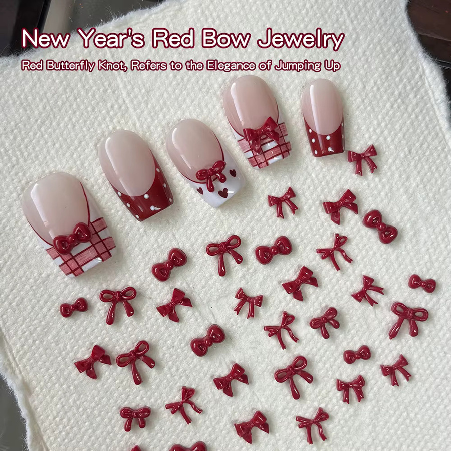 KANIU Nagelkunst-Charms, 50 Stück, mattierte Schleifenbänder, Unisex - Bild 3