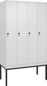 C+P Spind Classic PLUS Garderobenschrank mit 4 Abteilen, Stahl, Farbe: Grau, H x B x T: 212 x 120 x 50 cm - Bild 1