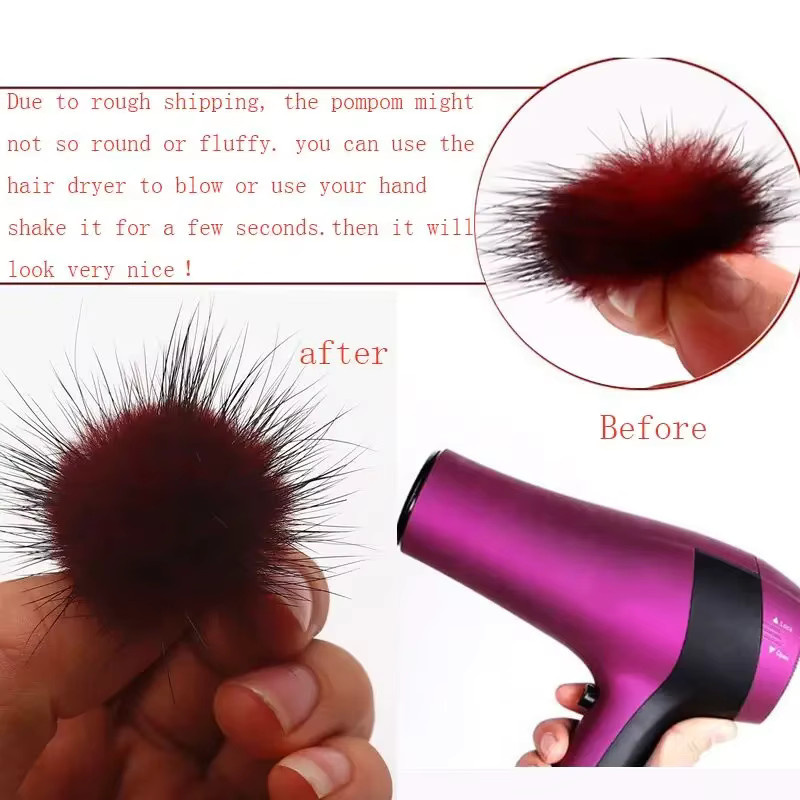Nerz Pom Poms, DIY Material - Bild 3