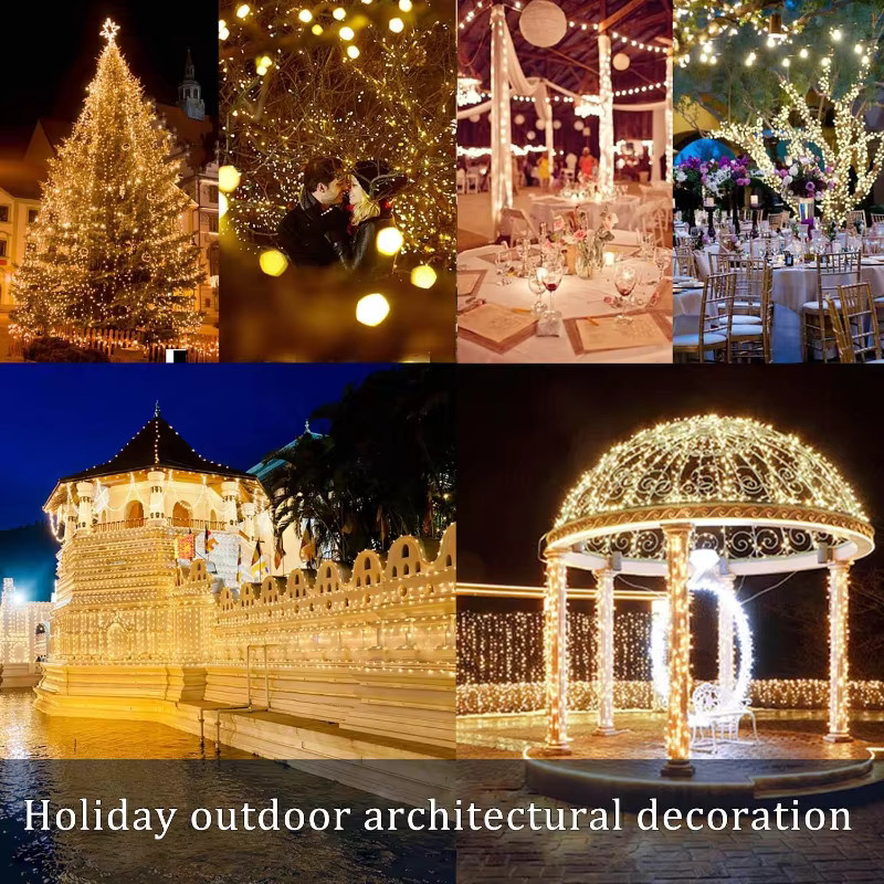 OKAL RED EAST Solar LED Lichterkette Outdoor mit 400 LEDs in Mehrfarbig, Wasserdicht für Garten und Weihnachten - Bild 2