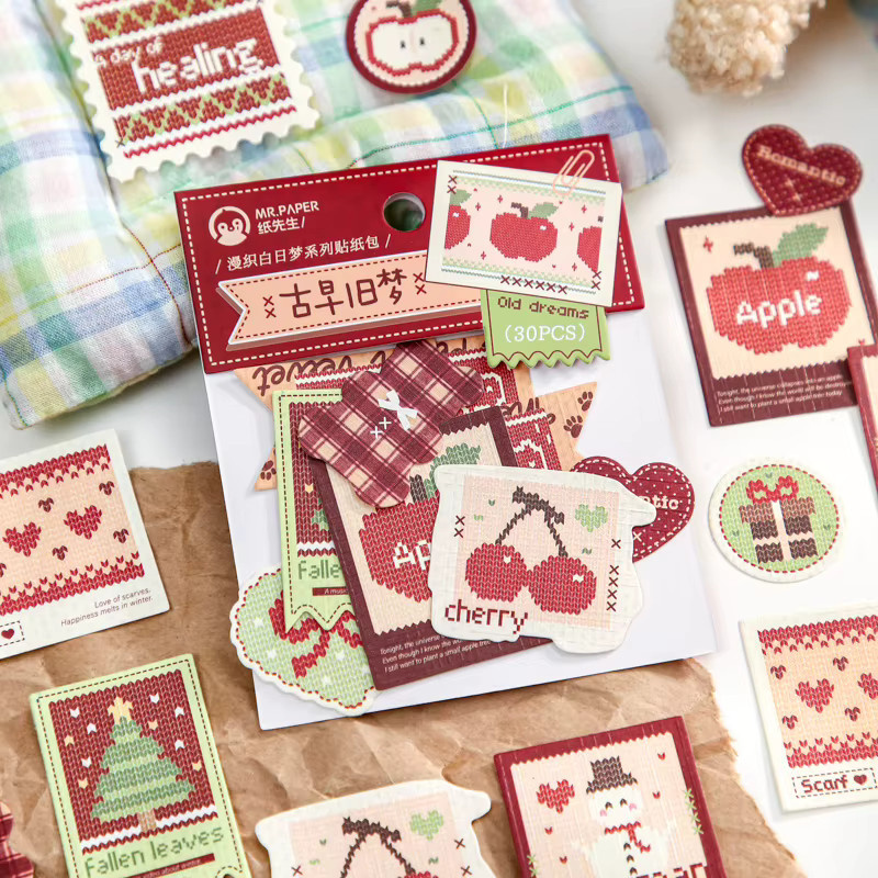 Mr.Paper Karton-Aufkleber im Vintage-Stil für Scrapbooking und DIY-Bastelbedarf, 30 Blatt, Multicolour - Bild 2