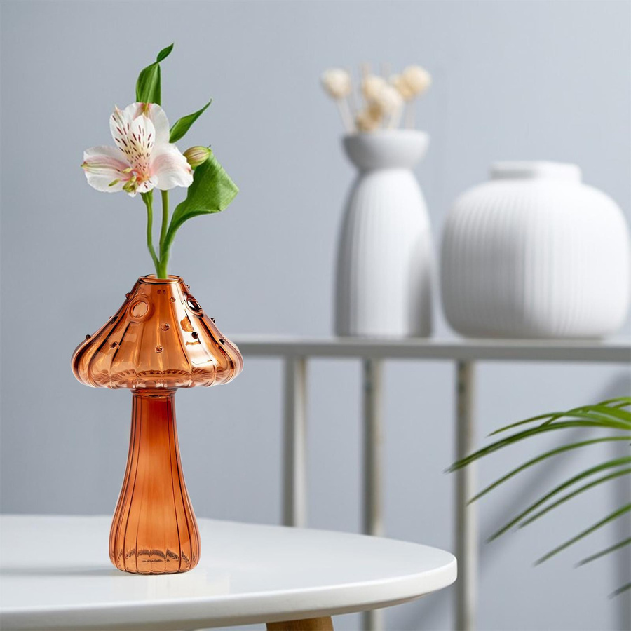 Dekorative Glasvase in Pilzform, transparente hydroponische Blumenvase für dein Zuhause - Bild 2