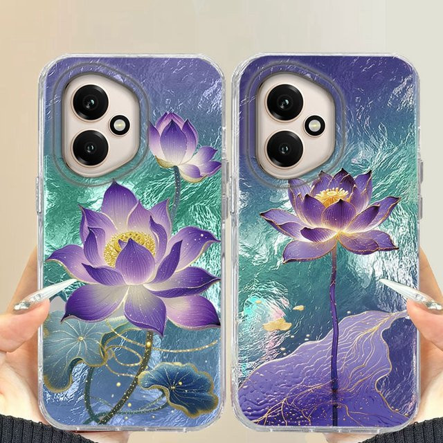 Blaue Handyhülle mit Lotusblüten-Design für Honor Smart Pro, Magic und X-Serie - Bild 1