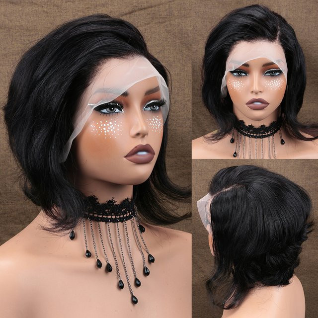 NY Pixie-Cut-Perücke, Echthaar, kurze Bob-Perücke, Damen - Bild 1